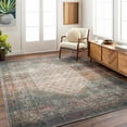 thumbnail image 4 of BoutiqueRugs Sariaya Boho Oriental Medallion Runner Rug -Traditional Floral Carpet for Hallway, Kitchen - Machine Washable - Green, Red, Brown - 2'7" x 7'3" (2x8), 4 of 12