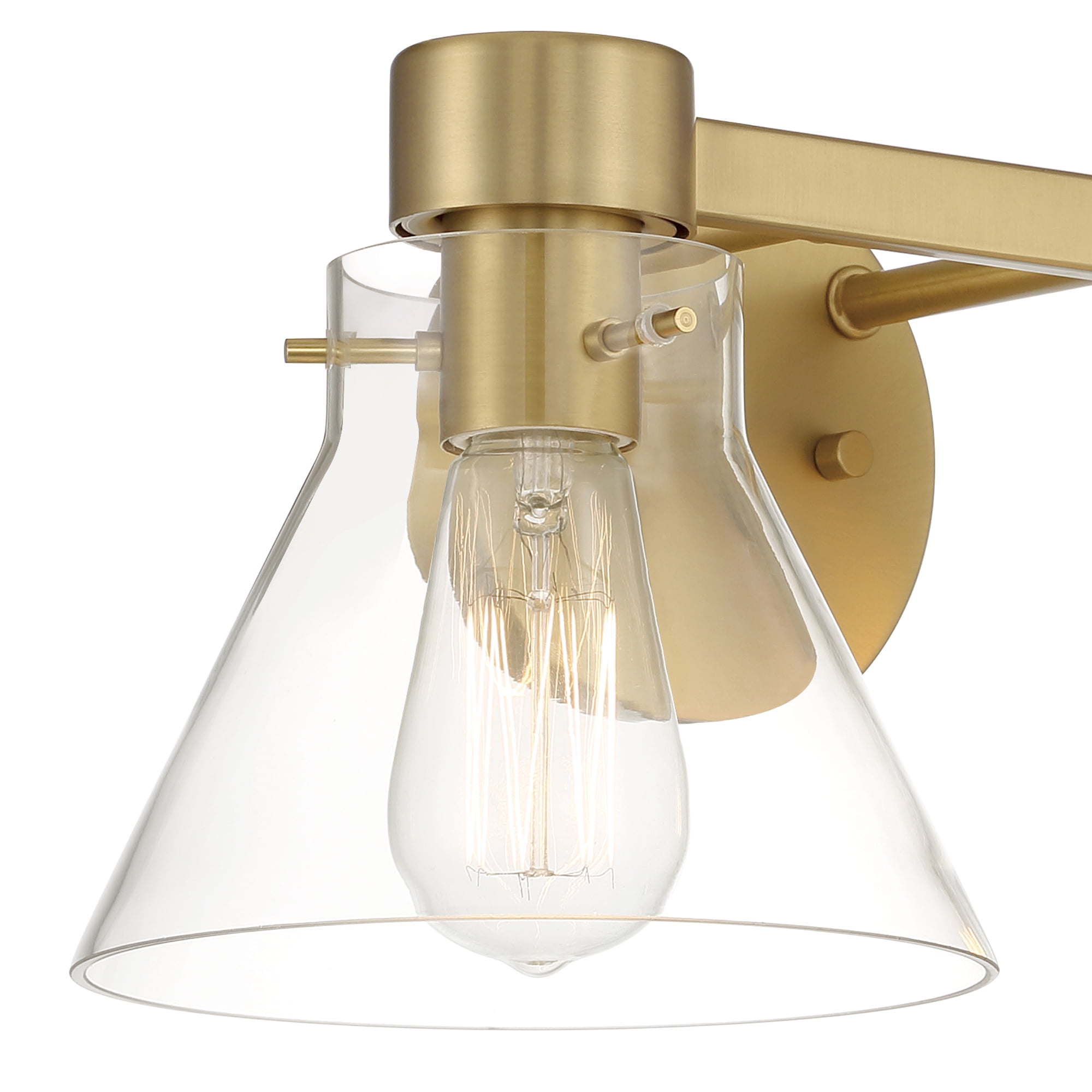 Designers Fountain Willow Creek 16.5 inch 2-Light Brushed Gold Contemporary Bathroom Vanity Light Fixture with Clear Blown Glass Shades, D204M-2B-BG