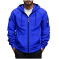thumbnail image 2 of pstuiky camisa de manga larga para hombre, Chaqueta tipo cárdigan con capucha y cremallera de manga larga de color liso para hombre camisetas de hombre m, 2 of 5