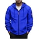 thumbnail image 2 of pstuiky manga larga de hombre, Chaqueta tipo cárdigan con capucha y cremallera de manga larga de color liso para hombre Tops casuales para hombres l, 2 of 5