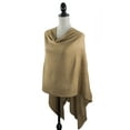 thumbnail image 3 of Styles I Love Women Ultra Soft Knit Poncho Sweater Pullover Cardigan Lightweight Wrap Topper for All Season (Camel), 3 of 7
