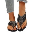 thumbnail image 4 of Flat Thong Sandals Wing Design Crystal Fashion Summer Beach Slide Sandals Open Toe Lightweight Breathable Comfortable, 4 of 8