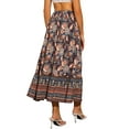 thumbnail image 3 of INSPIRE CHIC Floral Skirts for Women's Boho Elastic High Waist Casual Beach Flowy Maxi Skirt XS Dark Blue, 3 of 5