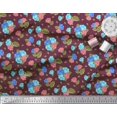 thumbnail image 3 of Soimoi Tissu Poly Georgette Feuilles & Roses Imprimé Floral 1 Yard 52 Pouces de Large, 3 of 3