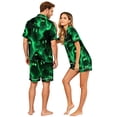 thumbnail image 4 of Halloween Pj Set Halloween Couple Pajamas Matching Sets Button Up Pajamas Spooky Pajamas Women Halloween Pajamas Couple Pajamas Matching Sets Womens Pajama Sets With Pockets, Green, L, 4 of 5