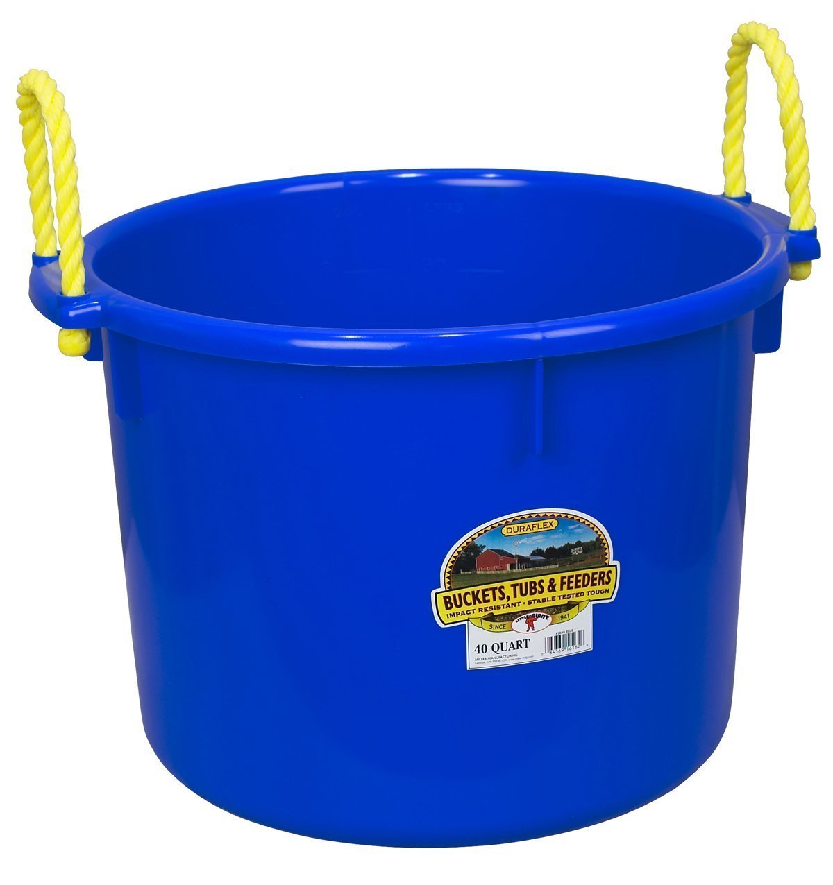 Muck Tub, 40Quart, Blue, Tub for moving soiled bedding, manure and