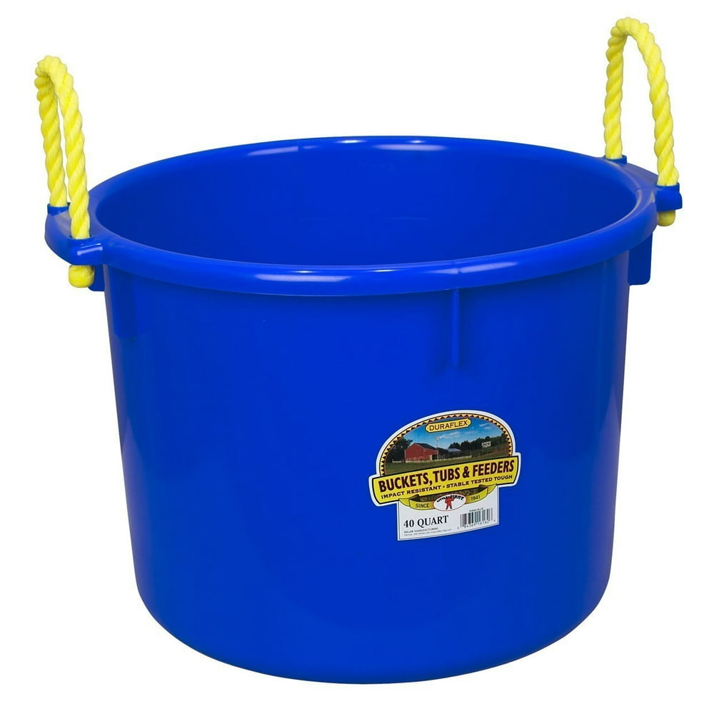 Muck Tub, 40Quart, Blue, Tub for moving soiled bedding, manure and