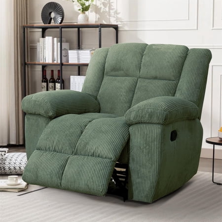Aukfa 3-Piece Recliner Sofa Set - 41" Oversized Recliner Overstuffed Armchair for Living Room, Corduroy, Green