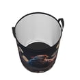 thumbnail image 2 of KLL White Purple Flower Chicken Waterproof Foldable Laundry Hamper Bucket with Handles for Storage Bin,Kids Room,Home Organizer (Medium ), 2 of 7