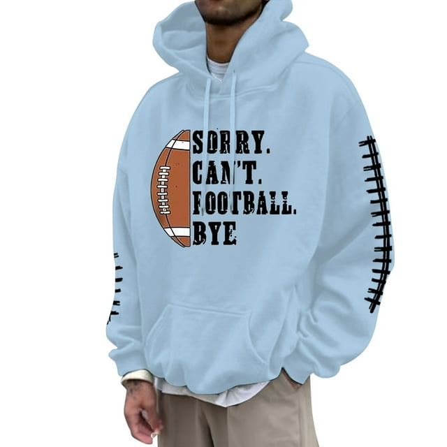 LUOGENLI Chandails à Capuche à Fermeture Éclair pour Hommes Graphique Chandail de Sport pour Amateurs de Football Vintage Joueur de Rugby Sports Rétro Chandail à Capuche de Rugby pour Hommes Chandails à Capuche pour Hommes Paquet Bleu2 Taille TG