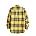 thumbnail image 4 of Men's Flannel Plaid Shirt Jacket 2023 Spring Fall Long Sleeve Plaid Thin Coats Soft Button Down Shirts Jackets, 4 of 4