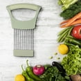 thumbnail image 4 of Onion Slicer Holder, Vegetable Chopper, Stainless Steel Onion Cutter Lemon Slicer Vegetable Cutter, Kitchen Chopper Slicing Assistant Tool for Onion Potato and Tomato, Lemon, 4 of 4