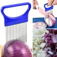 thumbnail image 6 of Dujiujun Stainless Steel Onion Holder Slicer Cutter Kitchen Vegetable Chopper Tool with 10 Forks Non-Slip Handle for Onion Potato Tomato Lemon Slicing, 6 of 8