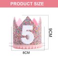 thumbnail image 2 of Corona de arcoíris para fiesta de cumpleaños, corona de cumpleaños con purpurina, sombreros de cumpleaños para niños, accesorios para el cabello de fiesta para niños de 1 a 5 años MFZFUKR BST3034160-5, 2 of 5