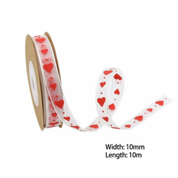 NSESSHome Love Heart Ribbon Valentine's Day Gifts Ribbon for Crafts Flowers Birthday Wedding and Valentine Day Decoration