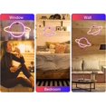 thumbnail image 3 of Letreros de neón, luces de planeta para decoración de paredes de dormitorio, luz de neón LED estética alimentada por batería y USB, 3 of 5
