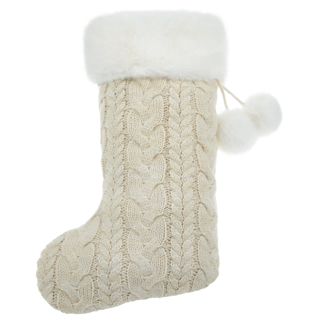 Bouclair Beige Kane Knit Stocking