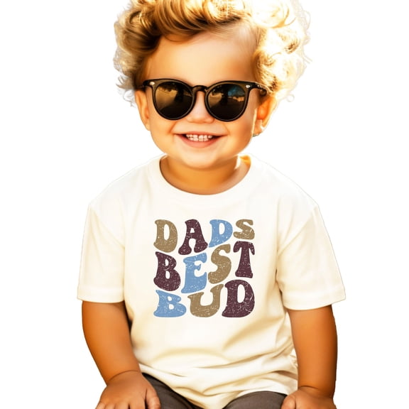 Retro Dads Best Bud Shirt for Youth and Toddler Boys Vintage Tee for Kids Natural Shirt 18 Months