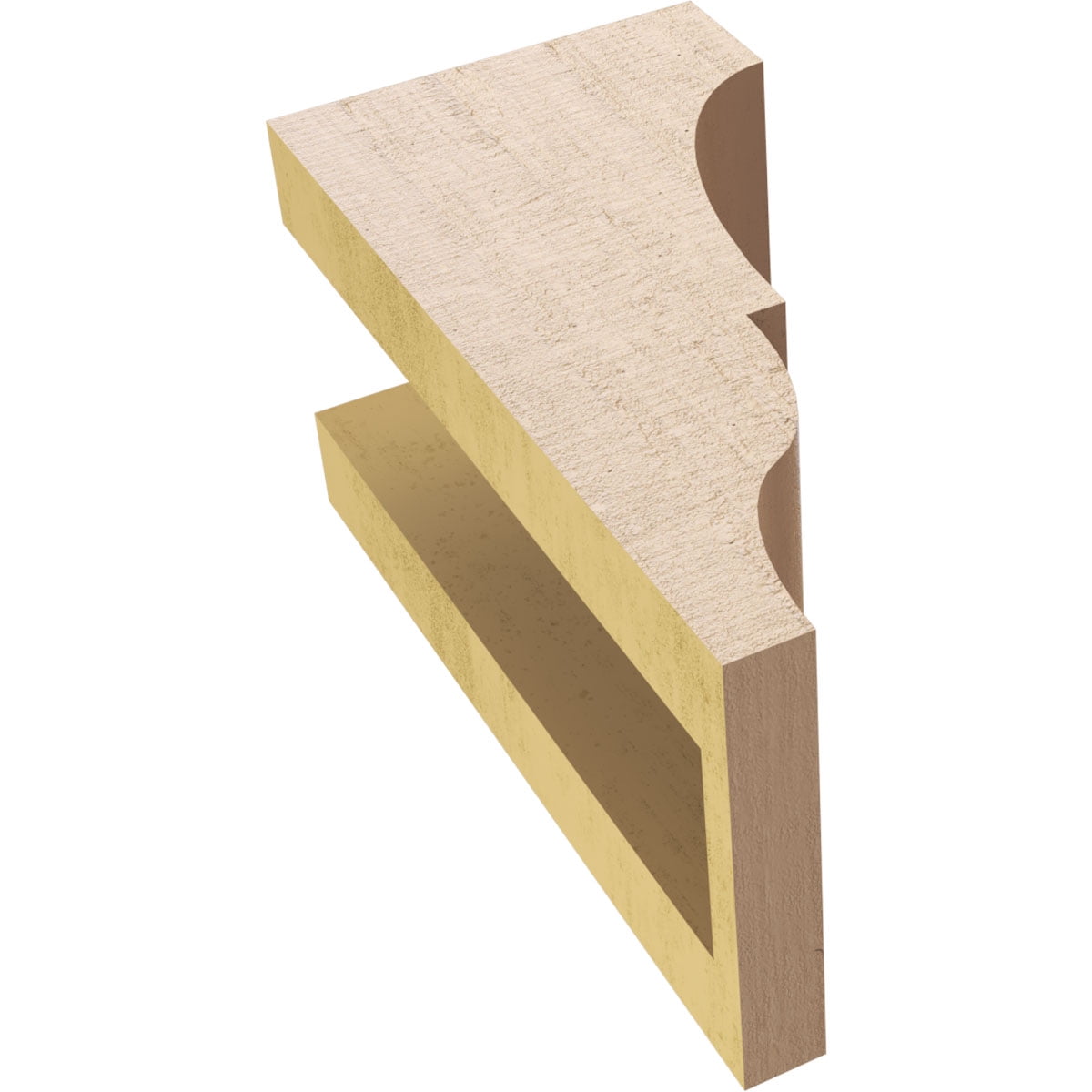 4"W x 4"D x 8"H Wide Asheboro Rough Cedar Woodgrain TimberThane Corbel, Primed Tan