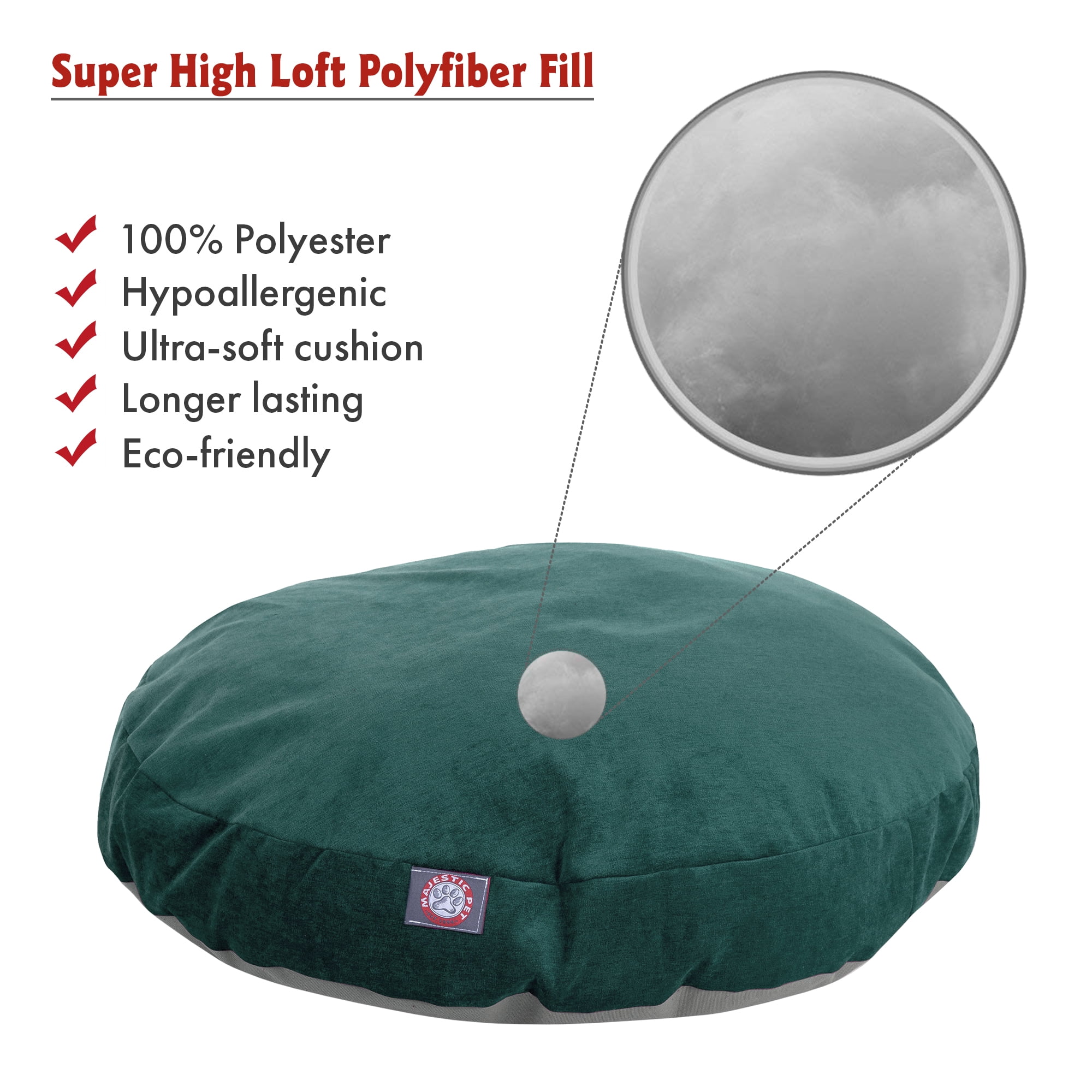 Majestic Pet Villa Round Dog Bed Velvet Removable Cover Marine Medium 36" x 36" x 5"