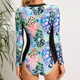 thumbnail image 2 of Traje de Baño de Hoja de Manga Larga de la Moda de la Playa de las Mujeres Siamese Sexy One Piece, Traje de Baño de Surf para Vacaciones, Piscina Y Actividades de Playa de Verano, 2 of 4