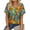 Blue-Orange-Leaf, variant on Fantaslook V Neck T Shirts for Women Floral Summer Tops Short Sleeve Shirts Casual Tunic Tops