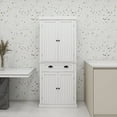thumbnail image 3 of Spaco 71" Kitchen Pantry Storage Cabinet with 4 Doors, Drawer, 2 Adjustable Shelves, Freestanding Cupboard for Dining Room Living Room, Laundry-White, 3 of 9