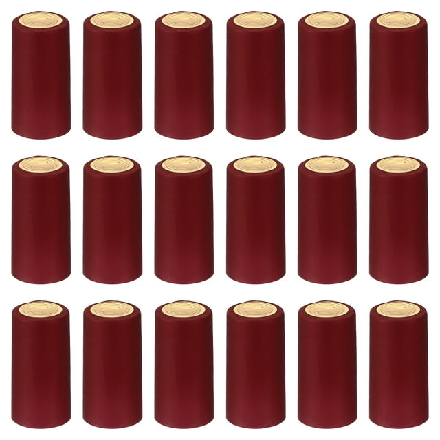 Unique Bargains Bouchon Rétractable en PVC avec Languette pour Bouteille de Vin, 120 Pcs 30x60mm Couvercle Rétractable Rouge