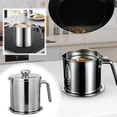 thumbnail image 2 of Grease Container Stainless Steel Grease Container with Fine Mesh Strainer 2L/67.6 fl oz Oil Container Grease Container with Dust-Proof Lid Non-Slip Tray, 2 of 9