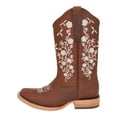 thumbnail image 3 of Women’s Leather Cowboy Boots Square Toe Floral Embroidered Retro Vintage Western Boots, 3 of 5