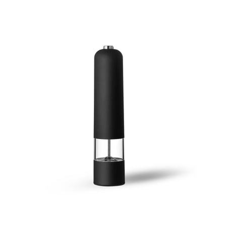 Electric Salt and Pepper Grinder – Black Battery-Operated Spice Mill, Adjustable Coarseness, Built-In Light, Sleek