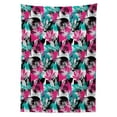 thumbnail image 3 of Ambesonne Grunge Tablecloth Rectangular Table Cover, Ornate Leaf Arrangement, 60"x90", Hot Pink Seafoam Black, 3 of 4