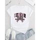 thumbnail image 2 of Stylish Pixel Bow & Lightning Print T-Shirt for Women - Soft, Breathable, Crew Neck, Short Sleeve, Comfort Fit, Casual Sporty Top for Summer, Outdoor Activities, and Casual Attire, 2 of 6