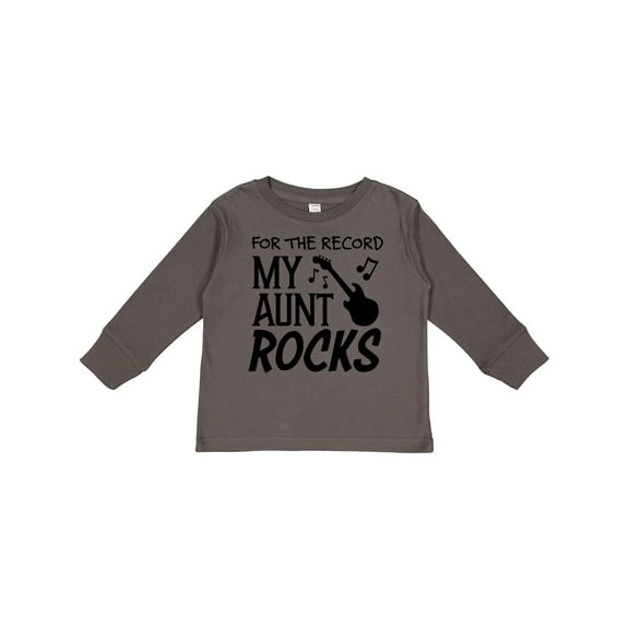 Inktastic For the Record, My Aunt Rocks Boys or Girls Long Sleeve Toddler T-Shirt