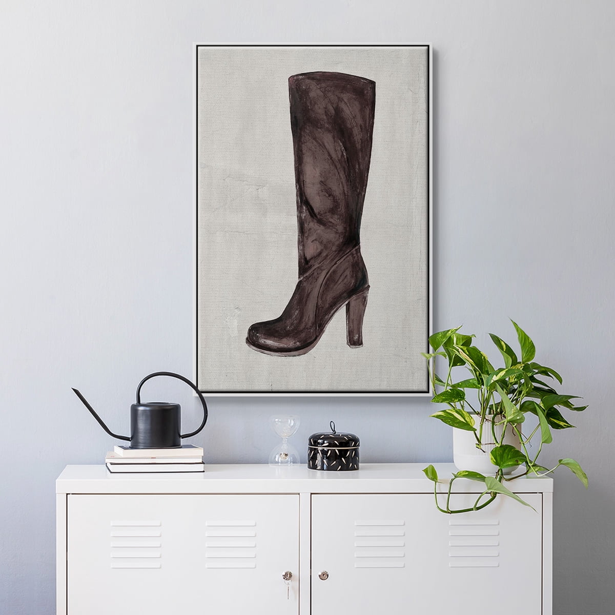 The Shoe Fits III V1 Framed Premium Gallery Wrapped Canvas - Ready to Hang - 27 x 41 - White Floating Frame