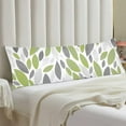thumbnail image 2 of Floral Flowers Body Pillow Cover Grey Sage Green Leaves Long Pillow Case Protector with Zipper,Summer Decorative Pillow Covers Spring Soft Rectangle Bed Pillowcases for Bedroom,Couch,Sofa,20"x54", 2 of 5