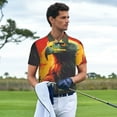 thumbnail image 3 of Rateoe Hawaiian Style Bald Eagle Pattern Men's Short Sleeve Polo Shirts, Golf Polo Shirts Short Sleeve Performance Moisture Wicking Dry-3X-Large, 3 of 6