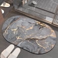 thumbnail image 4 of Alfombrilla de baño ovalada, absorbente, de goma suave, antideslizante, para baño, inodoro, puerta, 4 of 6