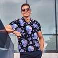 thumbnail image 4 of Sikiie flower Skull crystal Print Men's Short-sleeved POLO Shirts, Button-down Shirts and T-shirts are Suitable for Vacation, Leisure and Business-Large, 4 of 6
