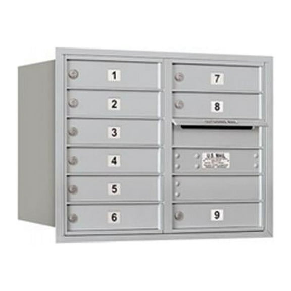 Salsbury 3706D-09ARU 6 Door High Unit 23.50 Inches - Double Column - 9 Mb1 Doors - Aluminum - Rear Loading - Usps Access