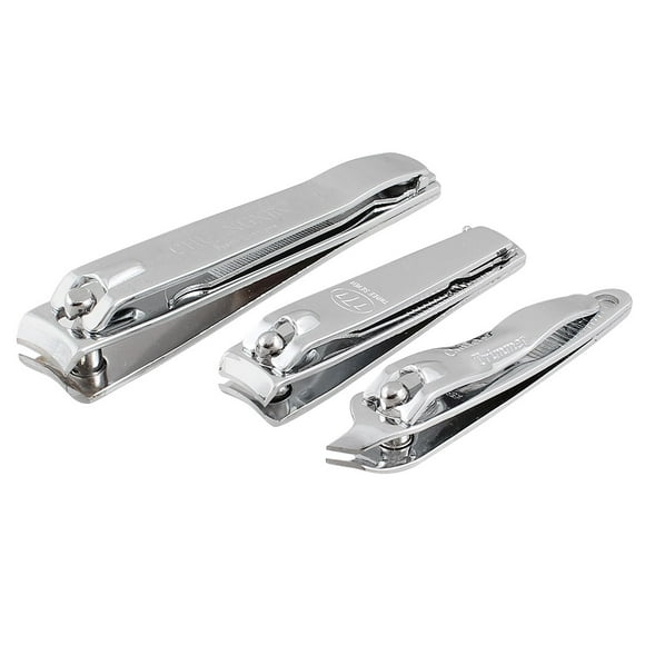 Unique Bargains Stainless Steel Manicure Fingernail Toenail Nail Trimmer Clippers Cutter Tool Silver Tone 3 Pcs