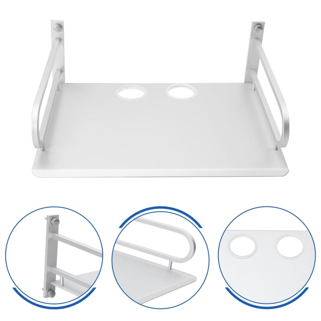 HORIALENCE 1 Pce Support de Rangement Mural Support en Aluminium Argenté Plaqué pour Rangement de Télé, Décodeur et Écran