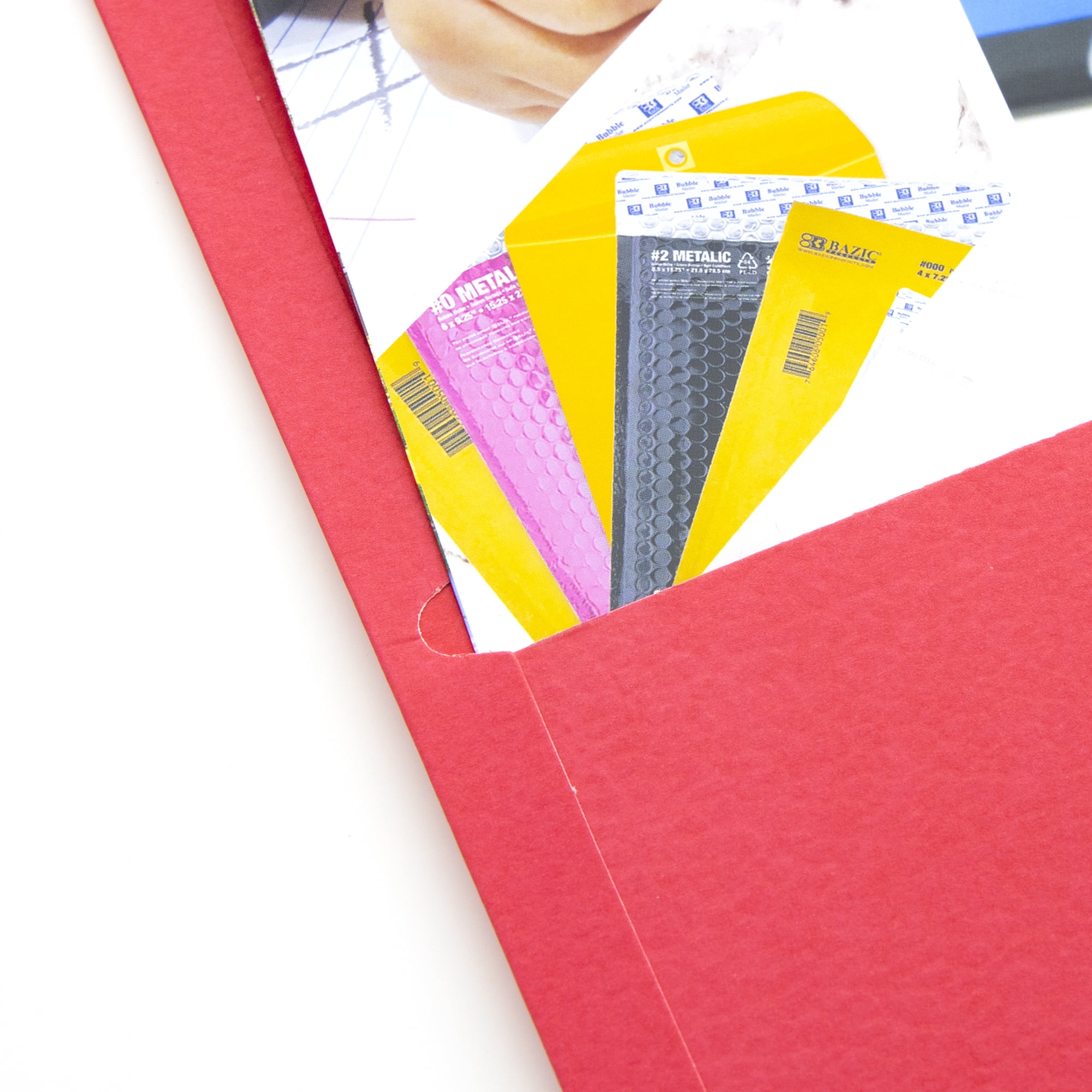 BAZIC 2 Pockets Paper Folder, Premium Leatherette Portfolio, 125-Count