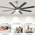 thumbnail image 3 of Sofucor 66" Modern Black Ceiling Fan with Light ,Phone APP and Remote,Voice Control, 3 of 12