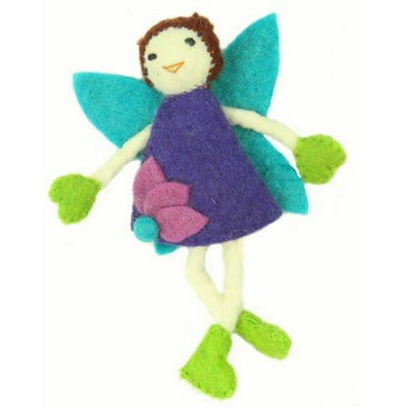 Felt Tooth - Global Crafts Hand Felted Tooth Fairy Pillow - Brunette with Purple Dress