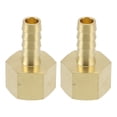 thumbnail image 1 of Conectores de rosca hembra de latón para manguera en forma de espina de 7/16" 1/2"NPT para aire, agua, aceite, gas, combustible, 2 piezas tono dorado, 1 of 6