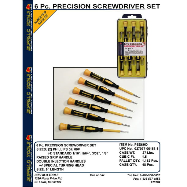 Buffalo Tools PSS6HDKIT Precision Screwdriver Kit 36pc - - Walmart.com