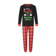 thumbnail image 2 of Elippeo Christmas Family Pajamas Matching Set Letter Santa Hat Arrow Print Long Sleeve Tops and Plaid Pants Sleepwear, 2 of 10