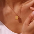 thumbnail image 5 of HIJONES 12 Birth Flower Square Tag Pendant Necklaces for Women Jan. to Dec. Guardian Month Flower Pendant Engraved Dainty Jewelry May Lily, 5 of 6