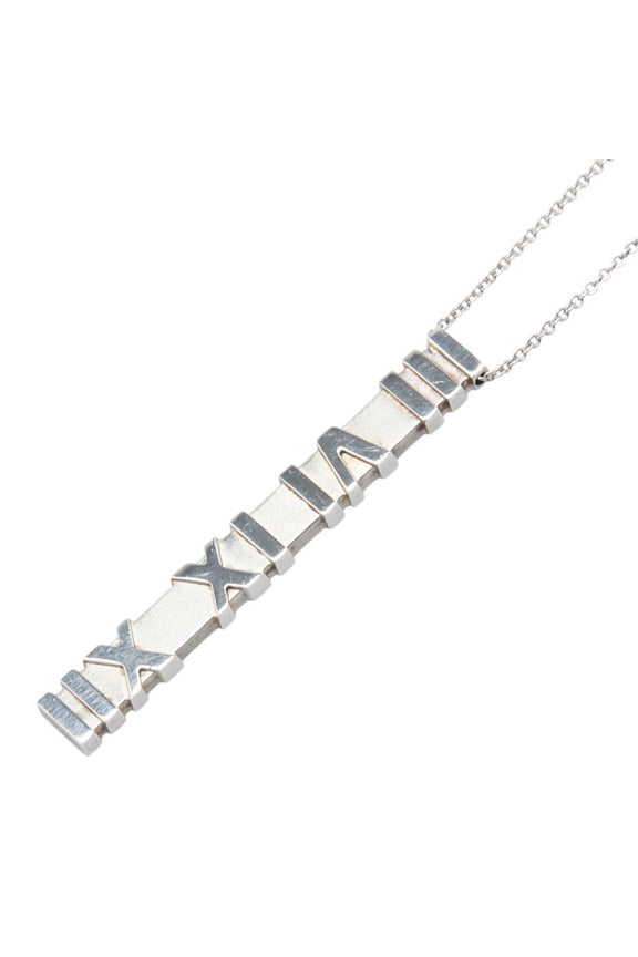 Pre-Owned Tiffany & Co. Atlas Bar Pendant Necklace in 925 Sterling Silver for Women. (Good)